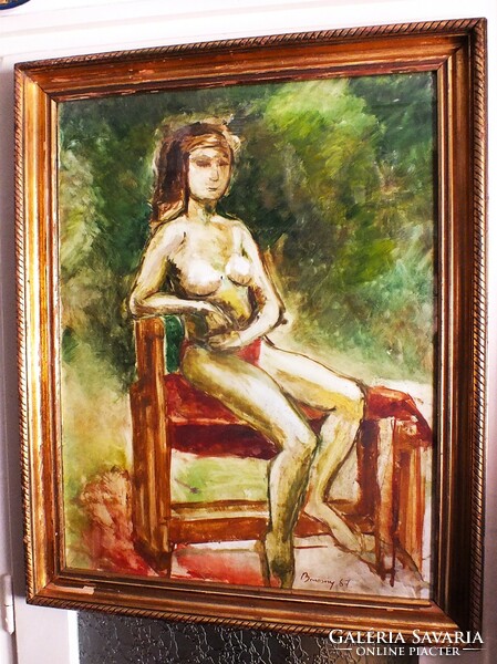 Seated nude, 80x60 oil on wood