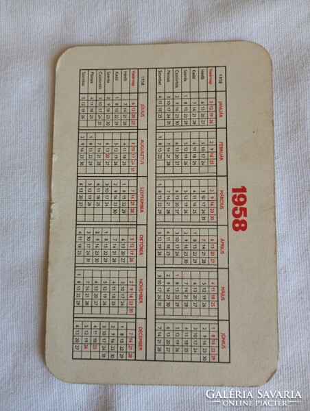 Kártyanaptár 1958-01