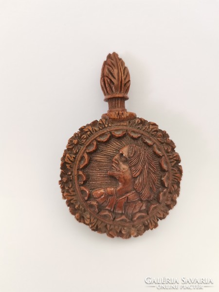 Antik RITKA Faragott Parfümös Flakon / 18th Century Coquilla Nut Perfume Bottle Snuff Flask