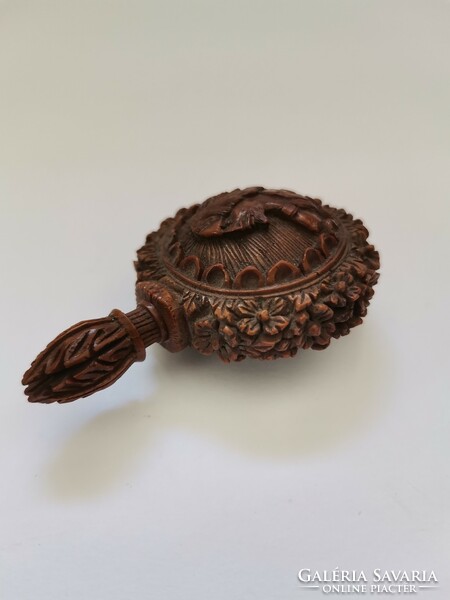 Antik RITKA Faragott Parfümös Flakon / 18th Century Coquilla Nut Perfume Bottle Snuff Flask