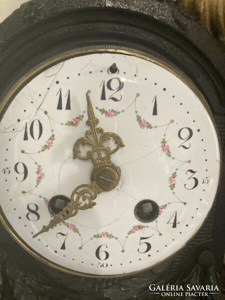 Antik francia kandalló óra aranyozott- márvány.