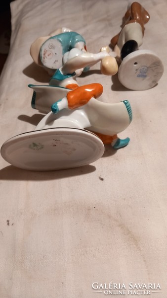 3db hibátlan porcelán figura ( Drasche , Aquincum,  Hollóházi)