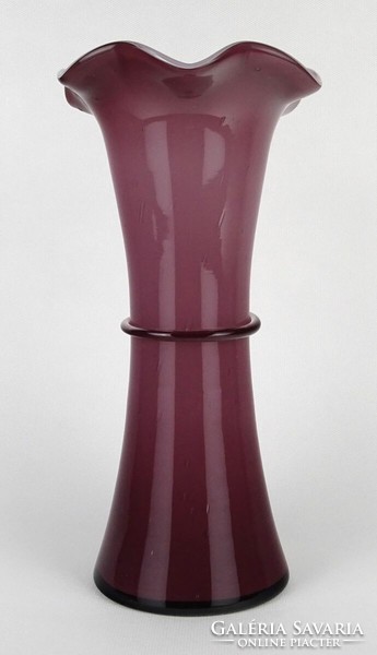 1O158 Régi gyönyörű lila fújt üveg művészi üveg váza 25 cm
