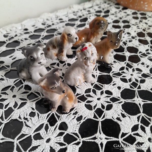 Porcelain mini dogs 5 unmarked