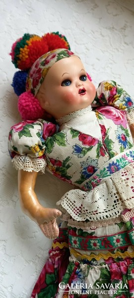 Antique doll Matyó in folk costume 50 cm