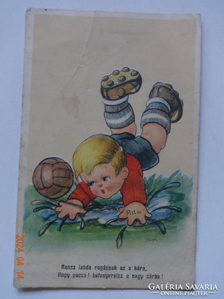 Old graphic, humorous children's postcard