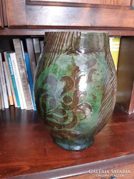 Glazed earthenware vase/pot, Imre Badár Gádoros