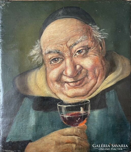 Wine tasting friend oil painting