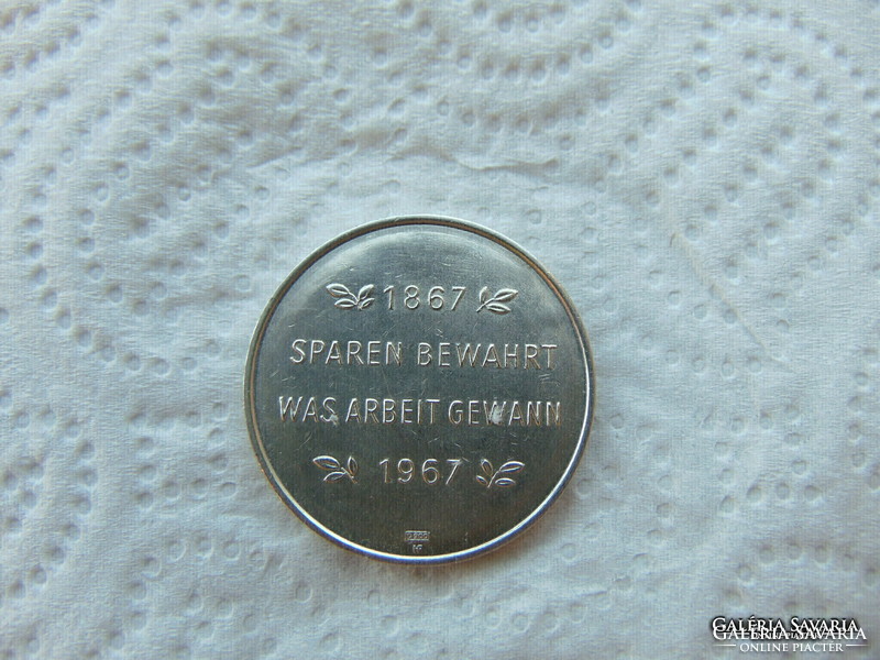 German silver commemorative medal March 15, 1967 Gram 900 silver