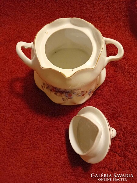 Old porcelain, forget-me-not sugar bowl