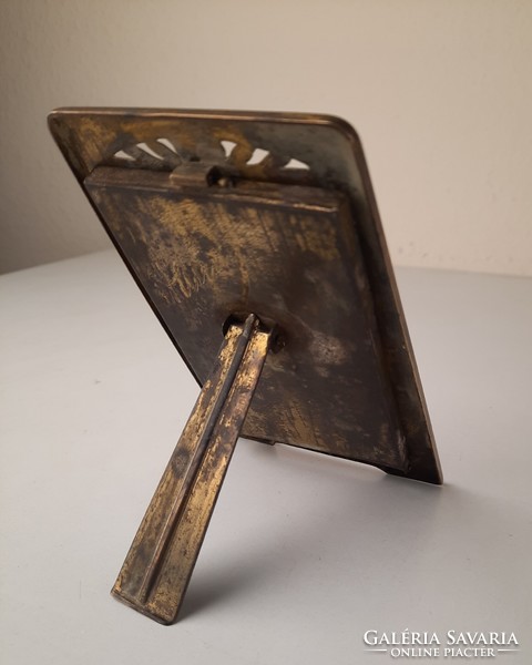 Art Nouveau copper prop photo frame, photo holder with 