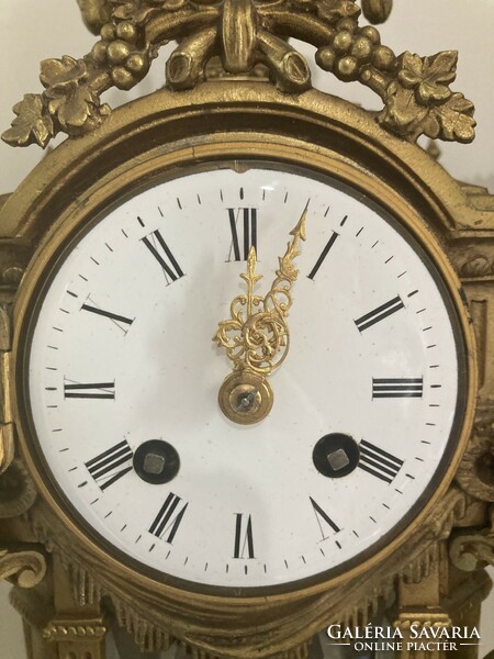 Antik Francia kandalló óra szett c1880!