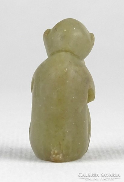 1Q099 old small carved grease stone monkey 3.6 Cm