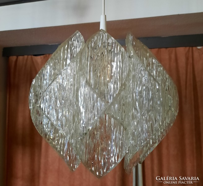 Vintage acrylic pendant lamp, chandelier, marbach leuchten, Germany, 1960s