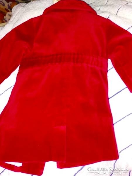 Régi babára bársony kabát + madeira ruha /75 - 90 cm magasra/