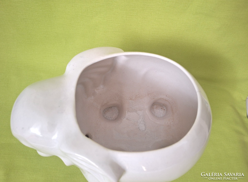 Retro ceramic bowl, white elephant figure (not small)