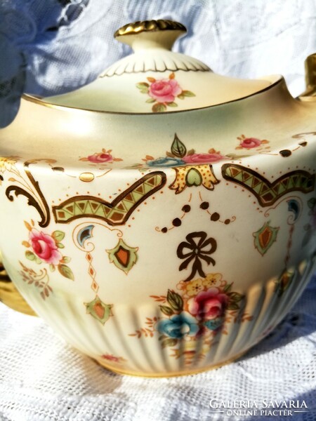 A dreamy antique English earthenware teapot