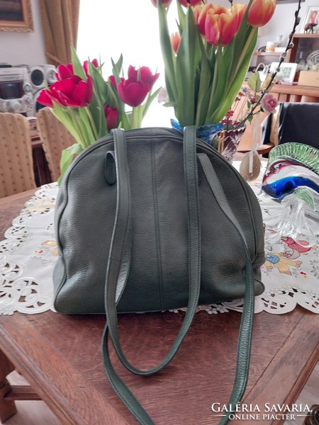 Esprit, large, used, green leather bag