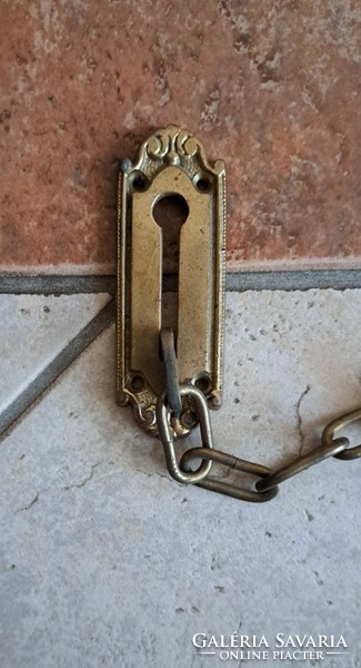 Vintage solid copper security door chain