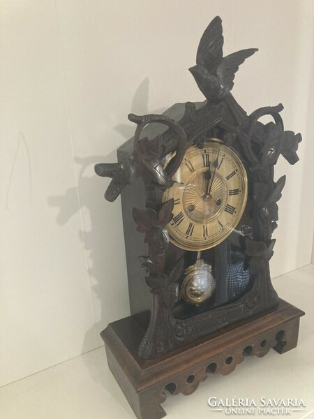 Antik nagyon ritka Badische német kandalló óra. Kakukkos kivitelben!