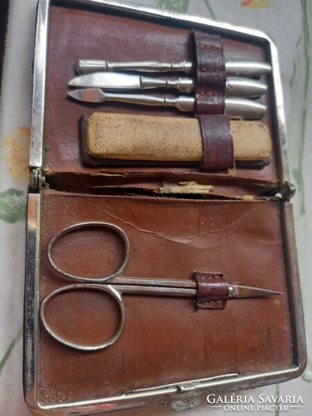 Manicure set in a leather case
