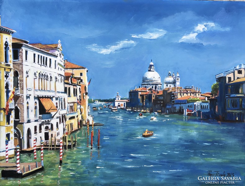 Afternoon in Venice - contemporary impression with a white frame!