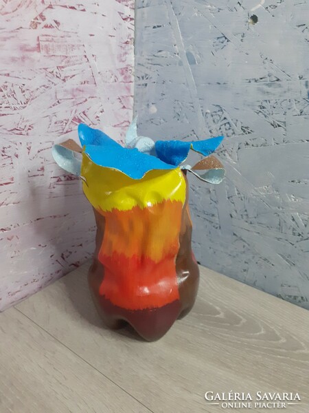 Handmade vase from recycled plastic bottles