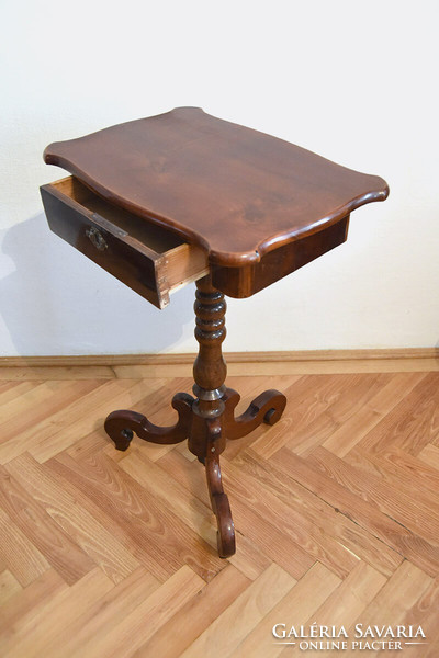 1-Drawer side table with legs in the Louis-Fulöp style, Hungarian, xix. No. 2. Half