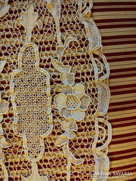 Sewn vintage special lace tablecloth (ecru)