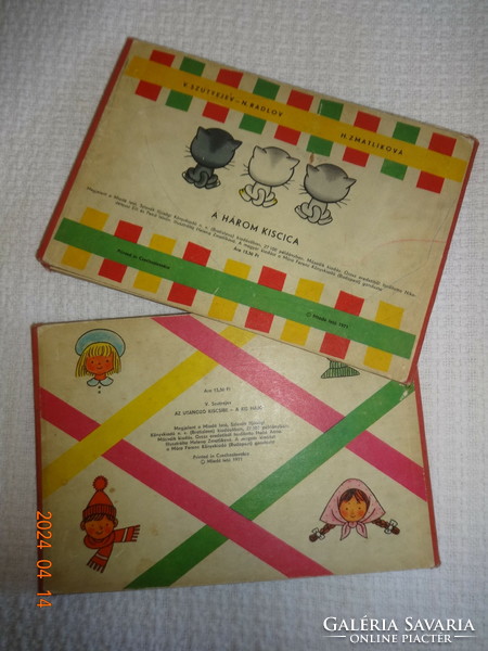 Two old, antique hardback Sutyeyev storybooks together: the three kittens + the imitation chick