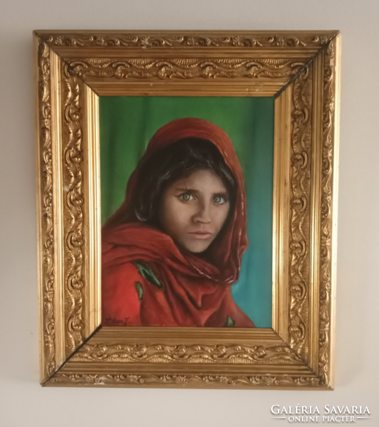 Zsitva Zoltán Afghan girl 2022 oil painting