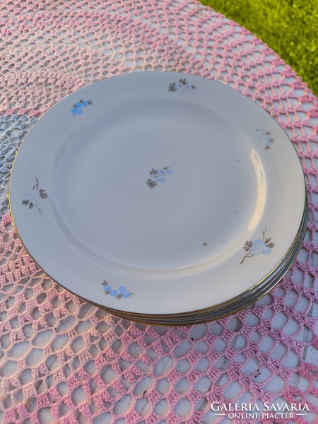 Zsolnay porcelán kék virágos lapos tányér 4 db eladó!
