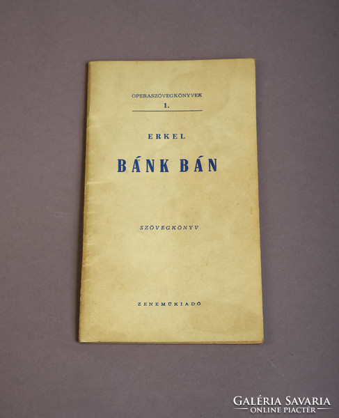 Erkel: Bán bán opera szövegkönyv, Zeneműkiadó Vállalat, 1958