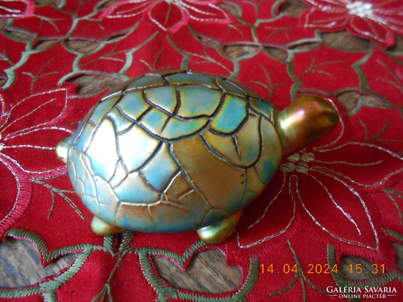 Zsolnay rare eosin shrink glazed turtle / tortoise