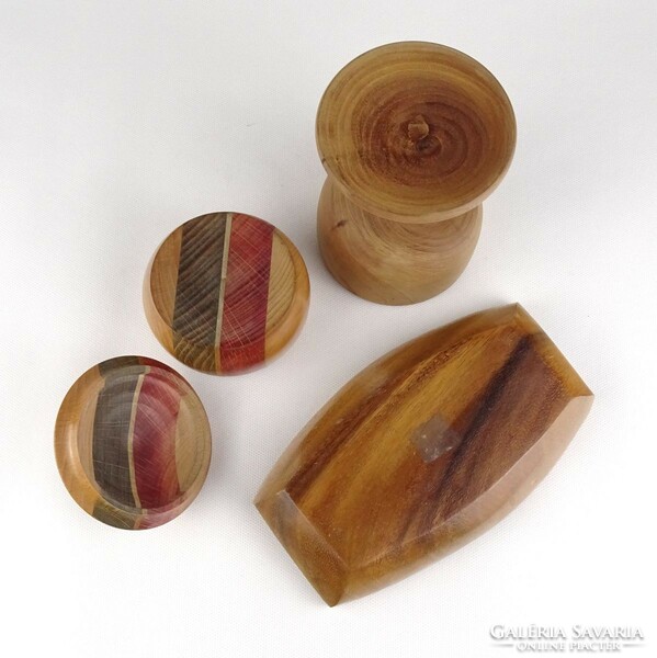 1Q975 Három darab fa tárgy kehely - kínáló tál - bonbonier