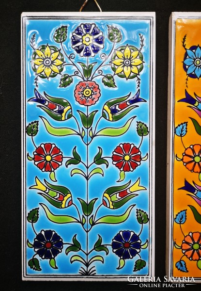 Vintage Greek floral decorative tiles 3 pcs.