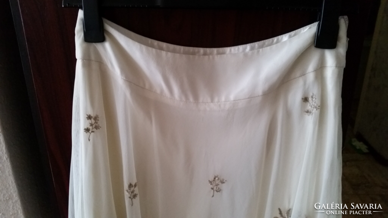 Coast brand, size 10, ecru, machine embroidered casual skirt