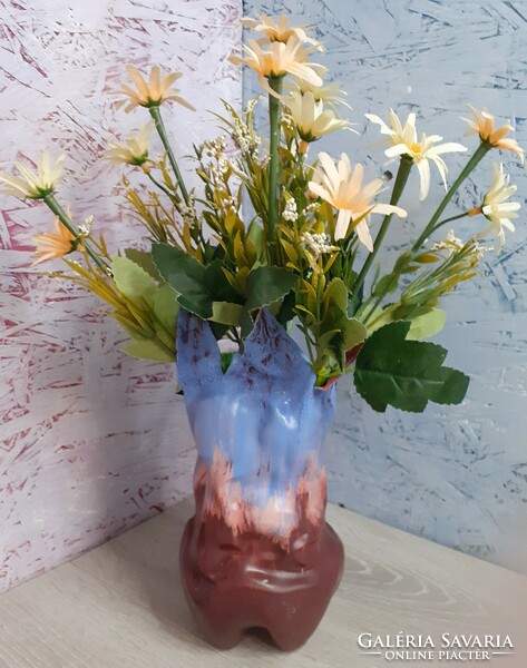 Handmade vase from recycled plastic bottles