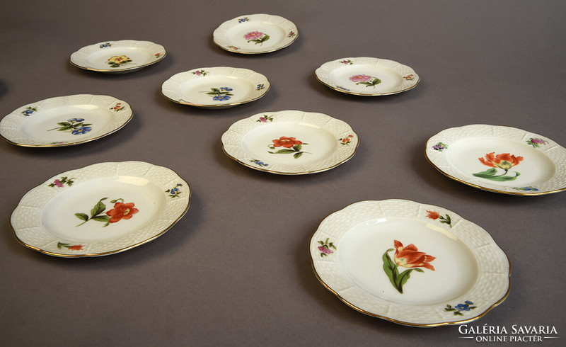 11 antique Herend porcelain cake plates, 1941