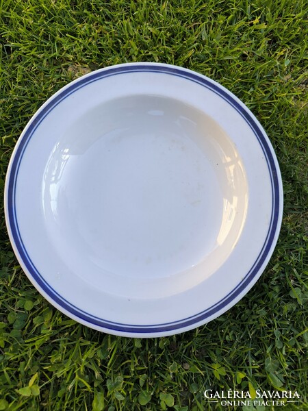 Alföldi porcelain blue striped deep plate 5 pcs + 1 small plate for sale!