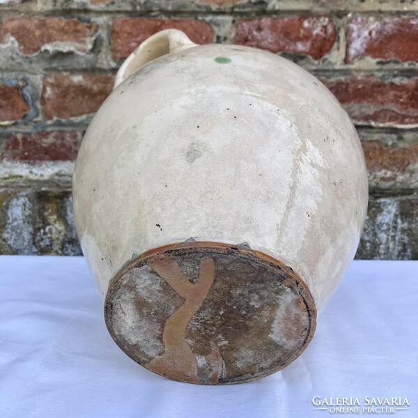 Folk glazed ceramic silke - earthenware pot - jug - bucket