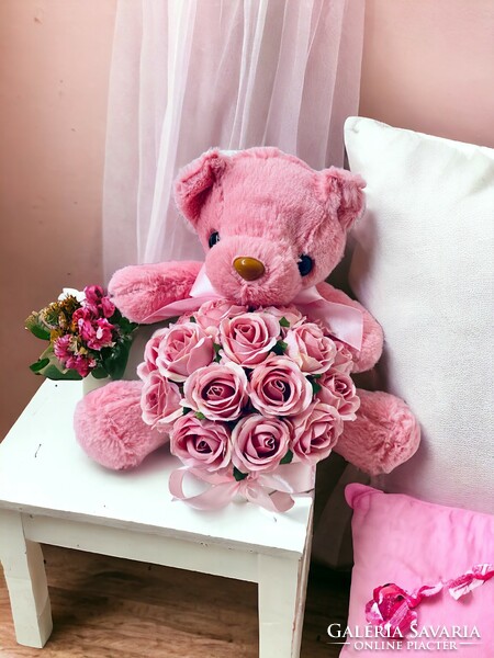 Elisa teddy bear rose box