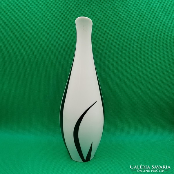 Modernist black and white striped retro vase