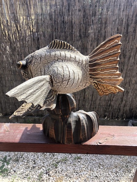 Ornamental fish carved from wood