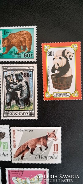 Mongólia panda, vadállatok bélyegek csomag pecsételt 6.