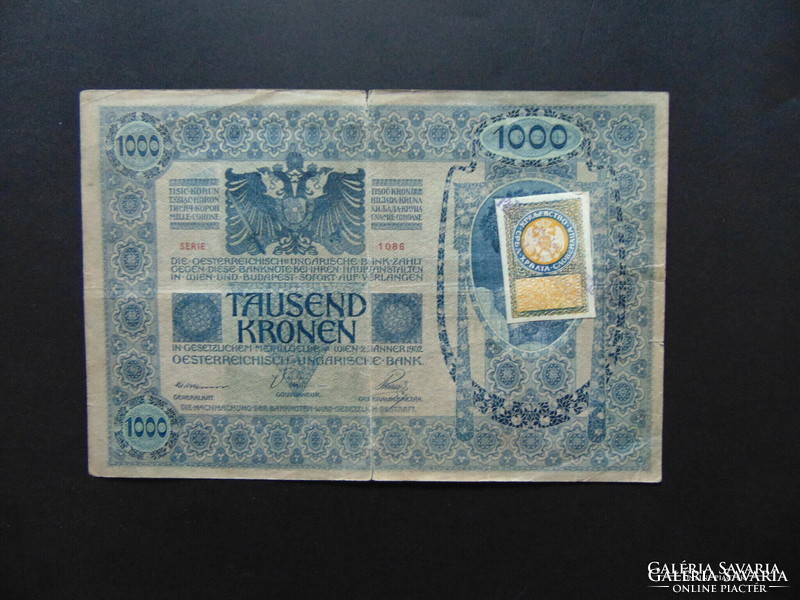 1000 korona 1902 Szerb-Szlovén-Horvát bélyeg + Bélyegzés ! RR 01