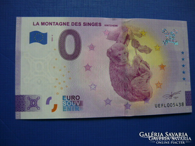 France 0 euro 2022 kitzheim little monkey! Rare memory paper money! Unc!