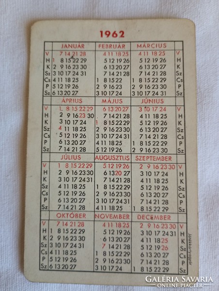 Card calendar 1962-04