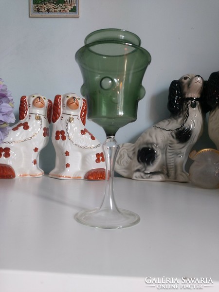 Delicate glass candle holder with an exciting shape, 17 cm high