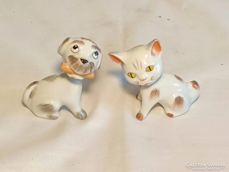 Aquincum bólógatós kutya és macska figura párban